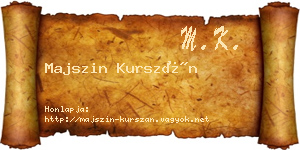 Majszin Kurszán névjegykártya